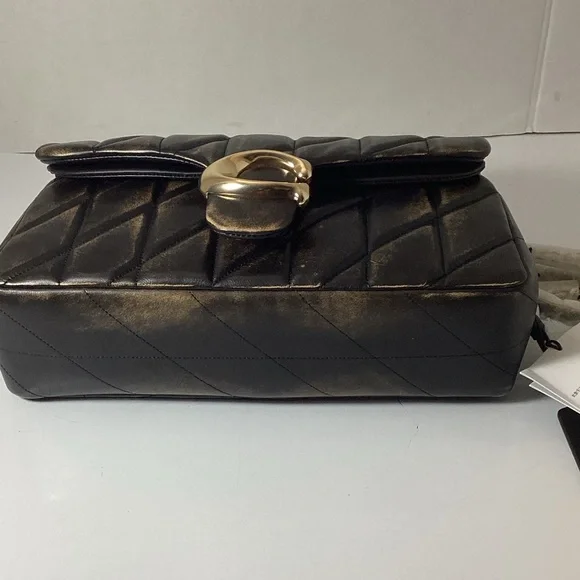 Coach Quilted Tabby 26 shoulder bag in black Nappa leather. - Picture 11 of 13